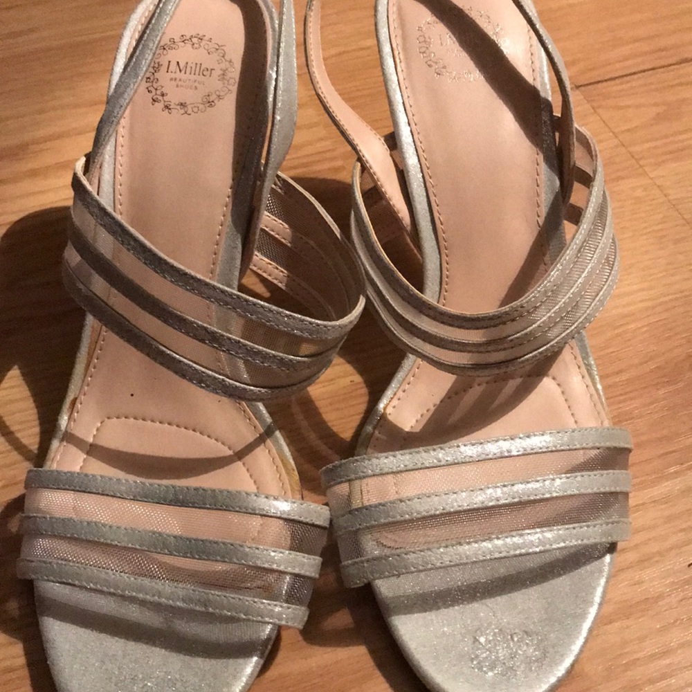Silver 1 inch heels